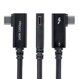 StarTech.com 2.6ft (80cm) Right Angle Thunderbolt 5 Cable, 80Gbps/Up to 120Gbps, 240W PD, 8K 60Hz, Certified Thunderbolt Cable, Compatible w/Thunderbolt 4/USB4/USB-C
