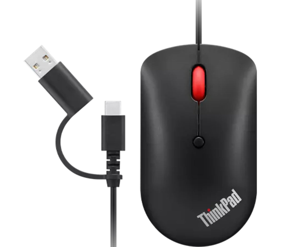 Lenovo 4Y51D20850 mouse Office Ambidextrous USB Type-C Optical 2400 DPI