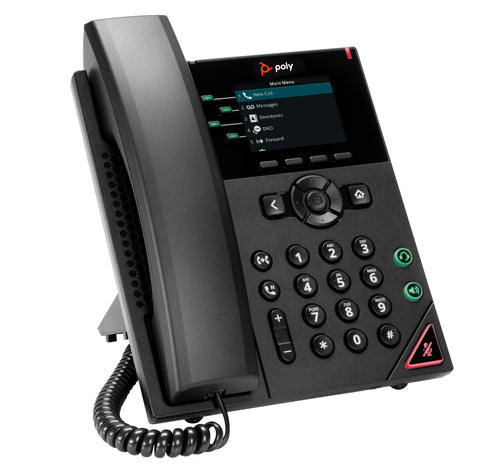 HP Poly VVX 250 4-Line IP Phone and PoE-enabled
