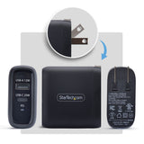 StarTech.com 37W USB-C & USB-A Wall Charger, Portable Charger with USB Power Delivery Fast Charging, 25W USB-C PD / 12W USB-A Output, Dual-Port USB-C/USB-A