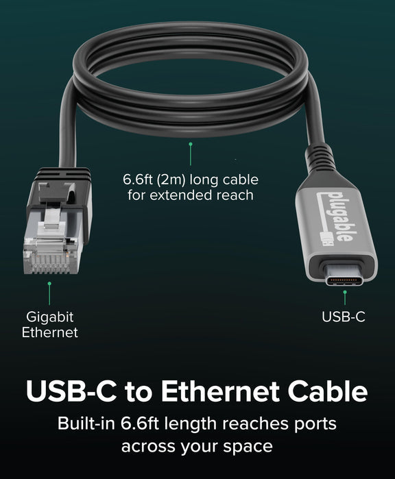 Plugable Technologies USBC-E1000-2M networking cable Black
