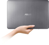 ASUS Vivobook E403NA-Q2S-CB laptop Intel® Pentium® N4200 35.6 cm (14") HD 4 GB DDR3L-SDRAM 128 GB eMMC Wi-Fi 4 (802.11n) Windows 10 Home Grey