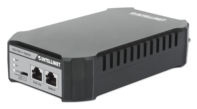 Intellinet 10G PoE++ Injector One 95 W Port, IEEE 802.3bt (4PPoE) Compliant, Metal Housing, Wall-mount Option