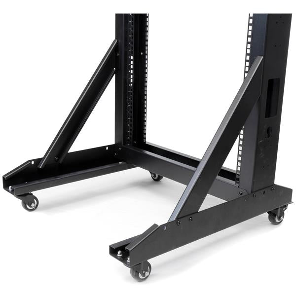 StarTech.com 42U 2-Post Open Frame Server Rack, 19in Rolling IT Rack with 661lb (300kg) Weight Capacity, Space-Saving Floor-Standing Network Rack