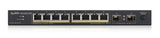 Zyxel GS1100-10HP network switch Unmanaged Gigabit Ethernet (10/100/1000) Power over Ethernet (PoE) 1U Black