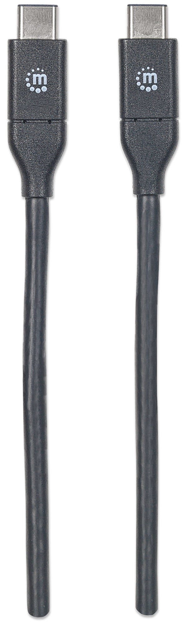 Manhattan USB-C to USB-C Cable, 1m, Male to Male, Black, 10 Gbps (USB 3.2 Gen2 aka USB 3.1), 3A (fast charging), SuperSpeed+ USB, Lifetime Warranty, Equivalent to USB31CC1M