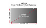 Viewsonic VSPF1250 display privacy filter 31.8 cm (12.5") Laptop Frameless display privacy filter