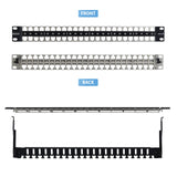 StarTech.com 48 Port 1U Blank Keystone Patch Panel with Cable Management Bar, Rackmount Cat6 Patch Panel for RJ45 STP Ethernet Network Jacks