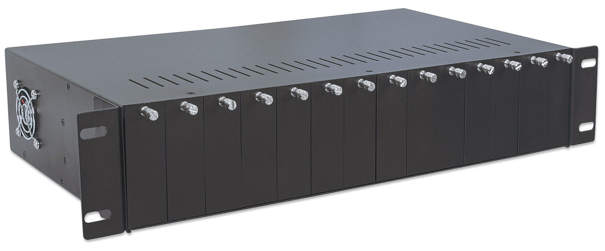 Intellinet 14-Slot Media Converter Chassis, Includes redundant power supply, 19" rackmountable, 2U