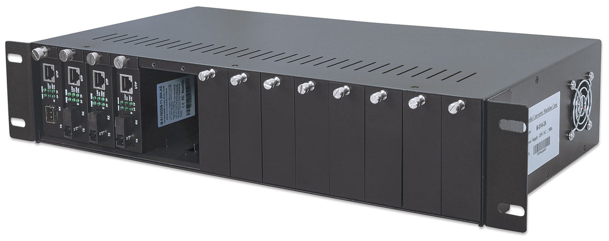 Intellinet 14-Slot Media Converter Chassis, Includes redundant power supply, 19" rackmountable, 2U