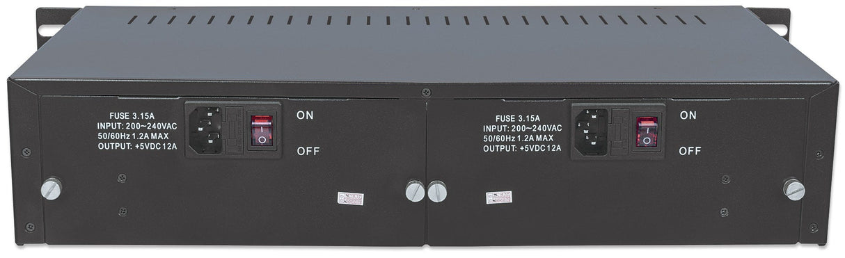 Intellinet 14-Slot Media Converter Chassis, Includes redundant power supply, 19" rackmountable, 2U