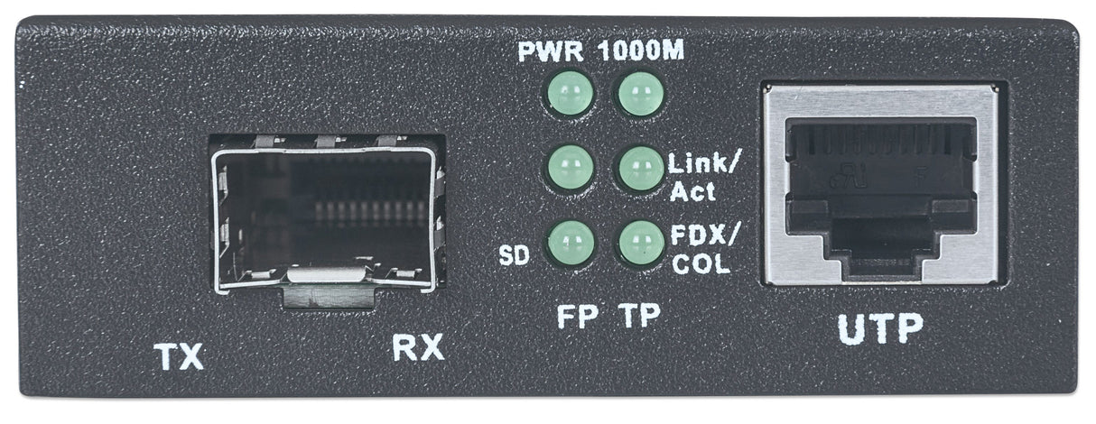 Intellinet Gigabit Ethernet to SFP Media Converter, 10/100/1000Base-Tx to SFP slot, empty
