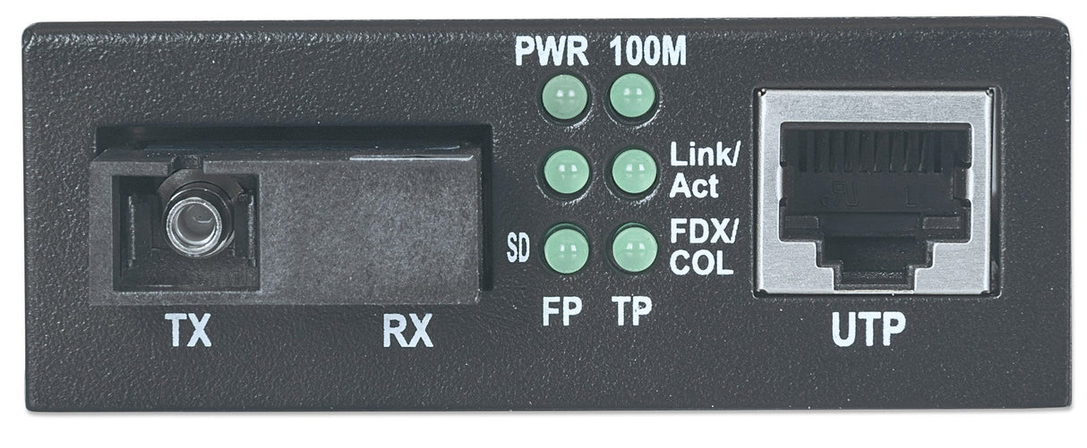 Intellinet Fast Ethernet WDM Bi-Directional Single Mode Media Converter, 10/100Base-Tx to 100Base-Fx (SC) Single-Mode, 20 km (12.4 mi.), WDM (Rx1310/Tx1550)