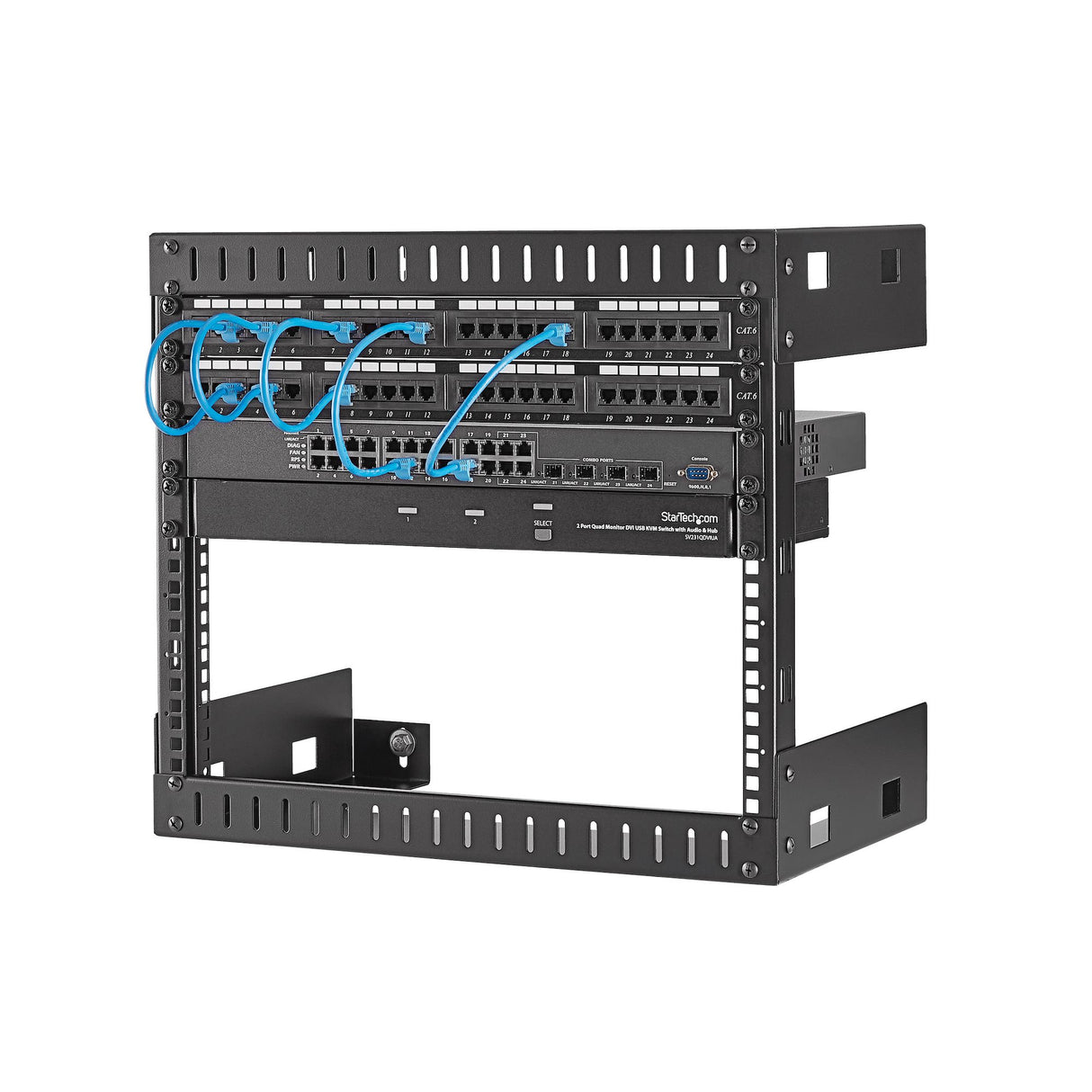 StarTech.com 2-Post 8U Heavy-Duty Wall-Mount Network Rack, 19" Open Frame Server Rack, 12" Deep, Wall Mount Data Rack for IT / AV / Patch Panel / Computer Equipment