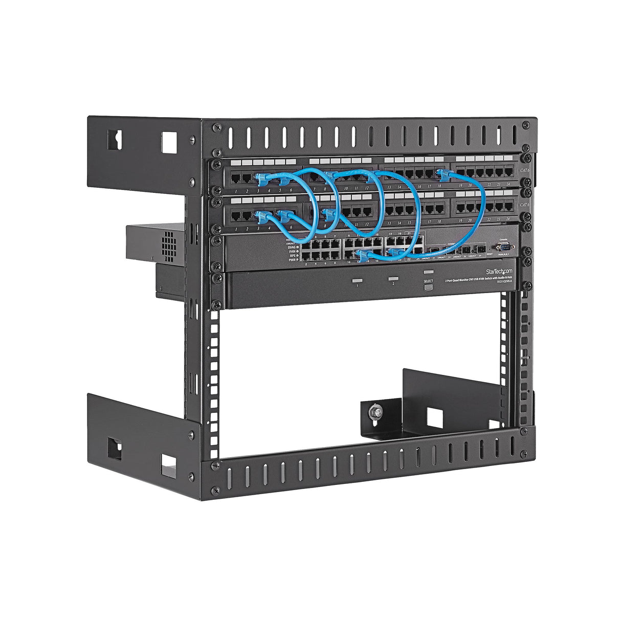 StarTech.com 2-Post 8U Heavy-Duty Wall-Mount Network Rack, 19" Open Frame Server Rack, 12" Deep, Wall Mount Data Rack for IT / AV / Patch Panel / Computer Equipment