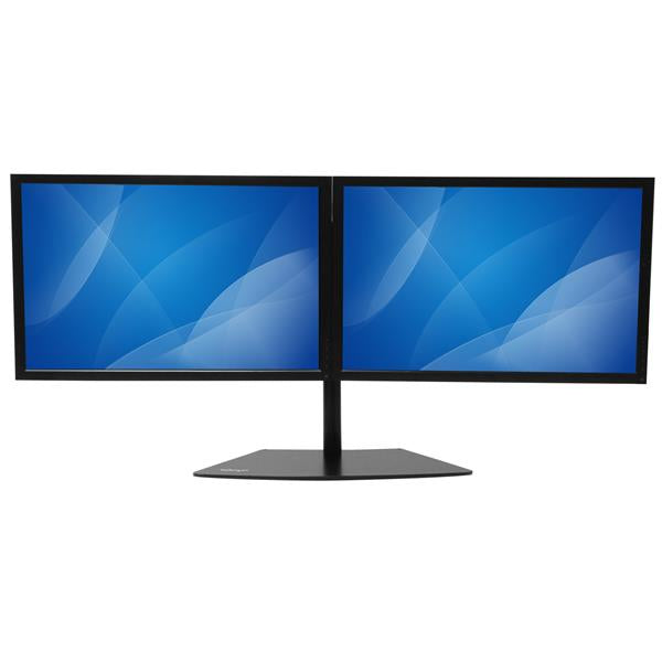 StarTech.com Dual-Monitor Stand - Horizontal - Black - For up to 24" (17.6lb/8kg) Displays
