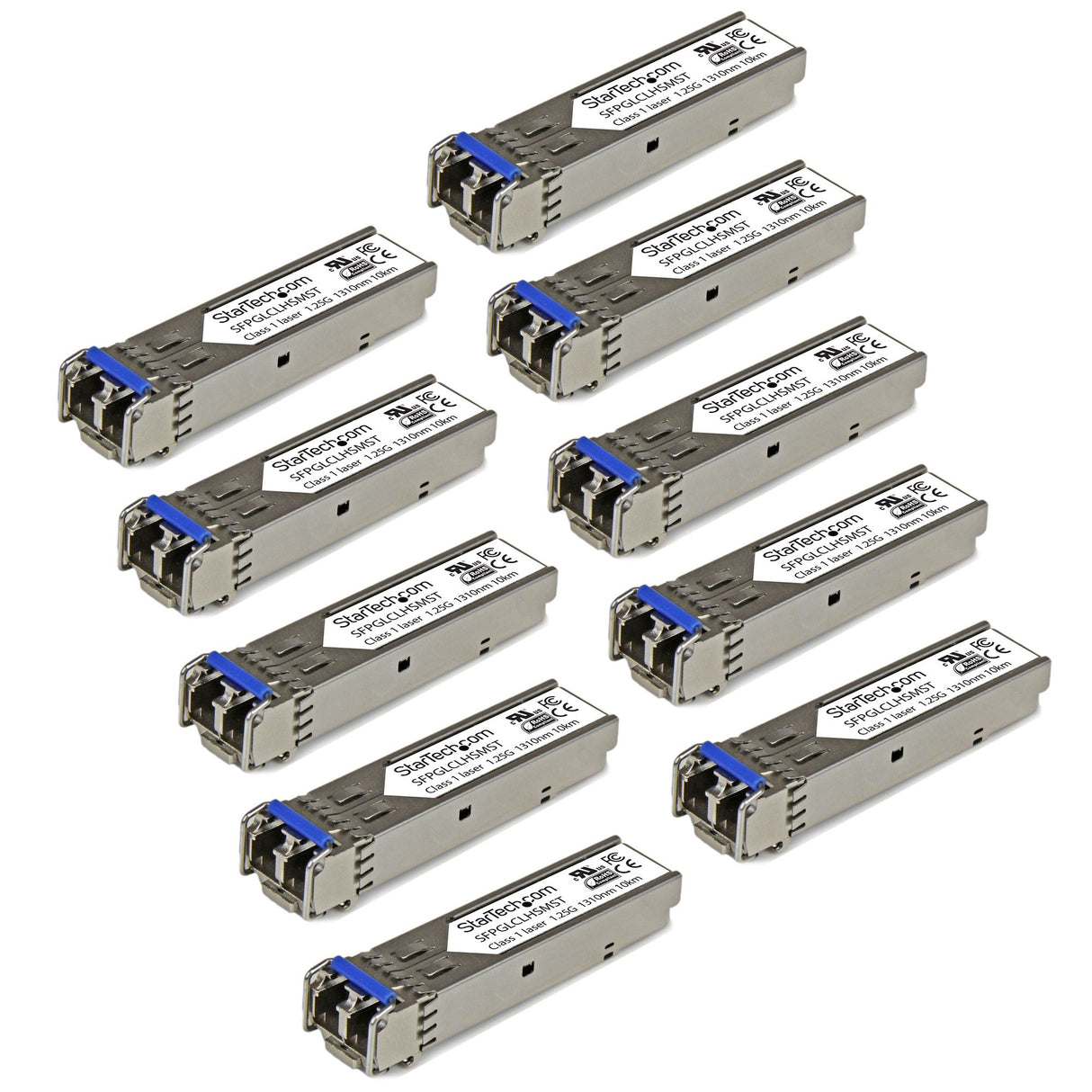 StarTech.com 10 Pack Cisco GLC-LH-SM Compatible SFP Module (10 Pack) - 1000BASE-LX/LH - 1GbE Single Mode Fiber SMF Optic Transceiver - 1GE Gigabit Ethernet SFP - LC 10km - 1310nm - DDM Cisco Firepower, ASR920, IE2000