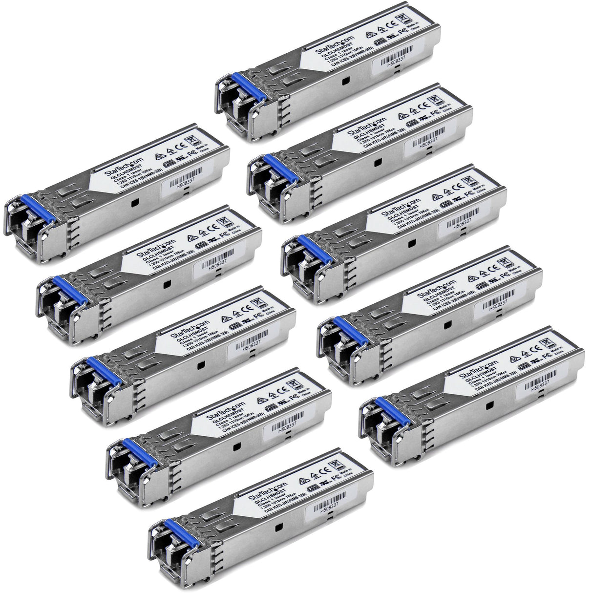 StarTech.com Cisco GLC-LH-SMD Compatible SFP Module (10 Pack) - 1000BASE-LX/LH - 1GbE Single Mode Fiber SMF Optic Transceiver - 1GE Gigabit Ethernet SFP - LC 10km - 1310nm - DDM Cisco Firepower, ASR920, IE2000