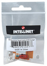 Intellinet Keystone Jack, Cat5e, UTP, Punch-down, Orange