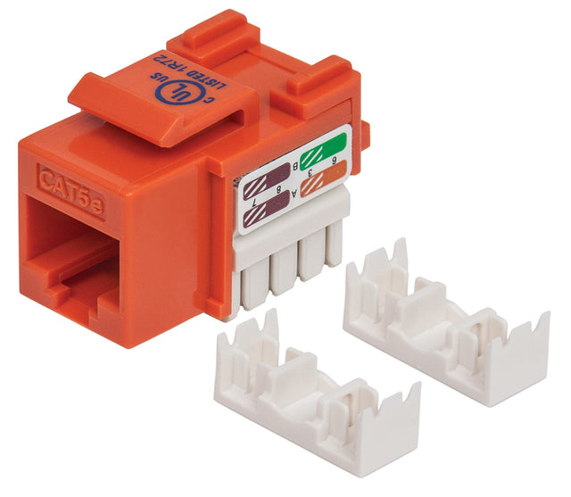 Intellinet Keystone Jack, Cat5e, UTP, Punch-down, Orange