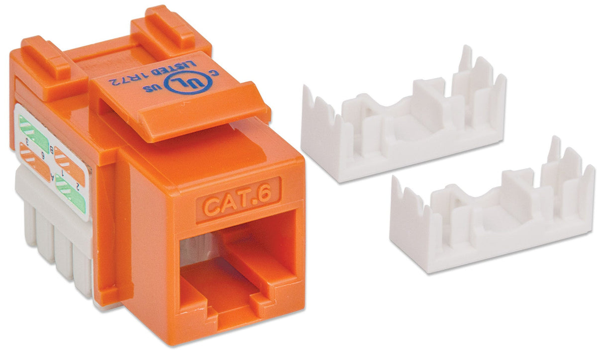Intellinet Keystone Jack, Cat6, UTP, Punch-down, Orange