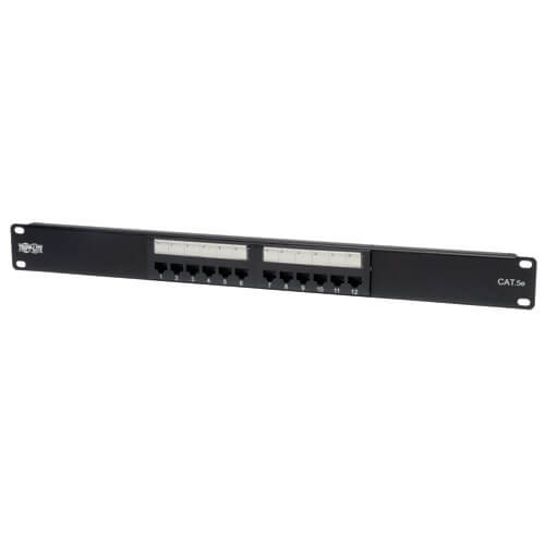 Tripp Lite Patch Panel Cat5e 12-Port Rack-Mount 1U
