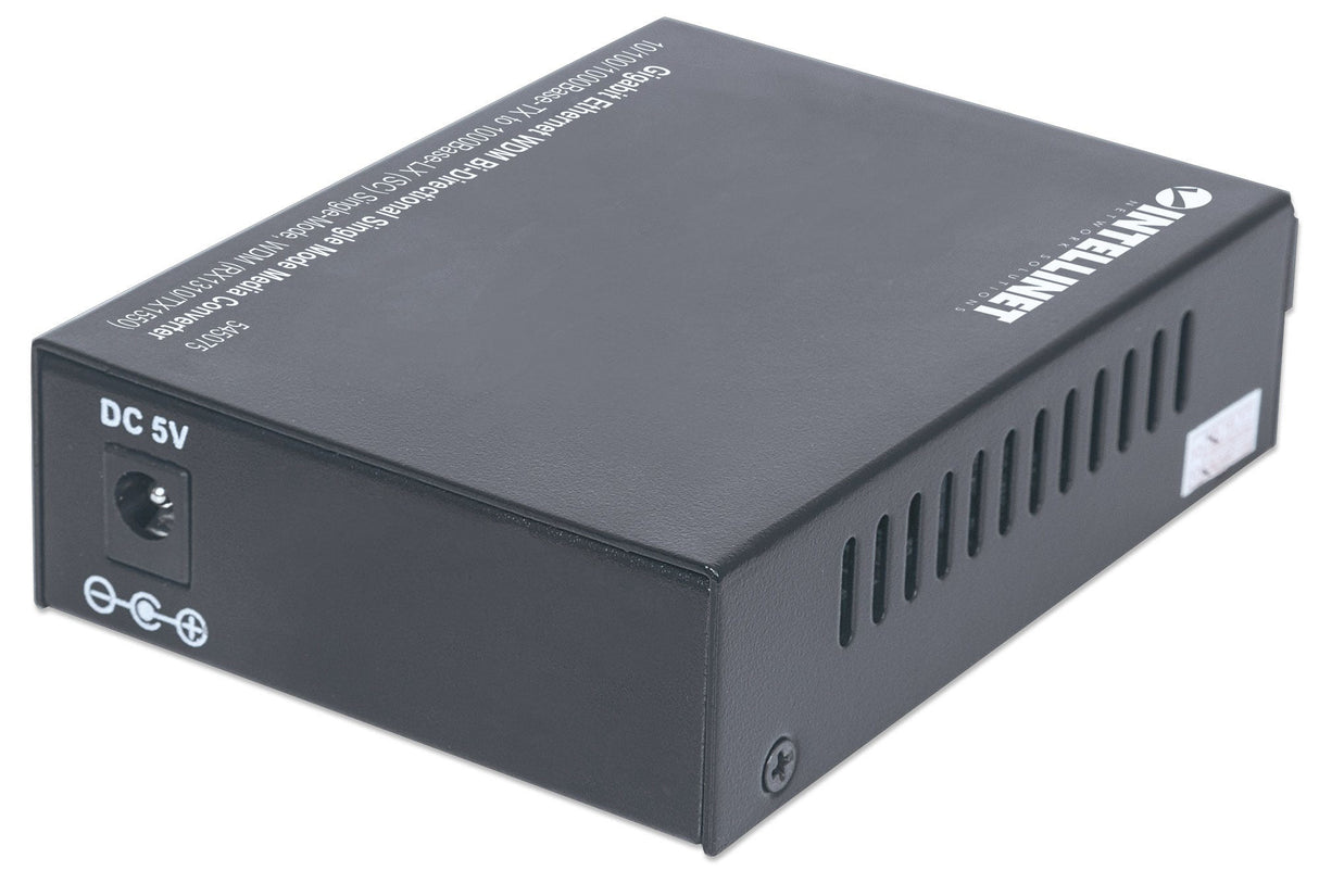 Intellinet Gigabit Ethernet WDM Bi-Directional Single Mode Media Converter, 10/100/1000Base-Tx to 1000Base-Lx (SC) Single-Mode, 20km, WDM (Rx1310/Tx1550)