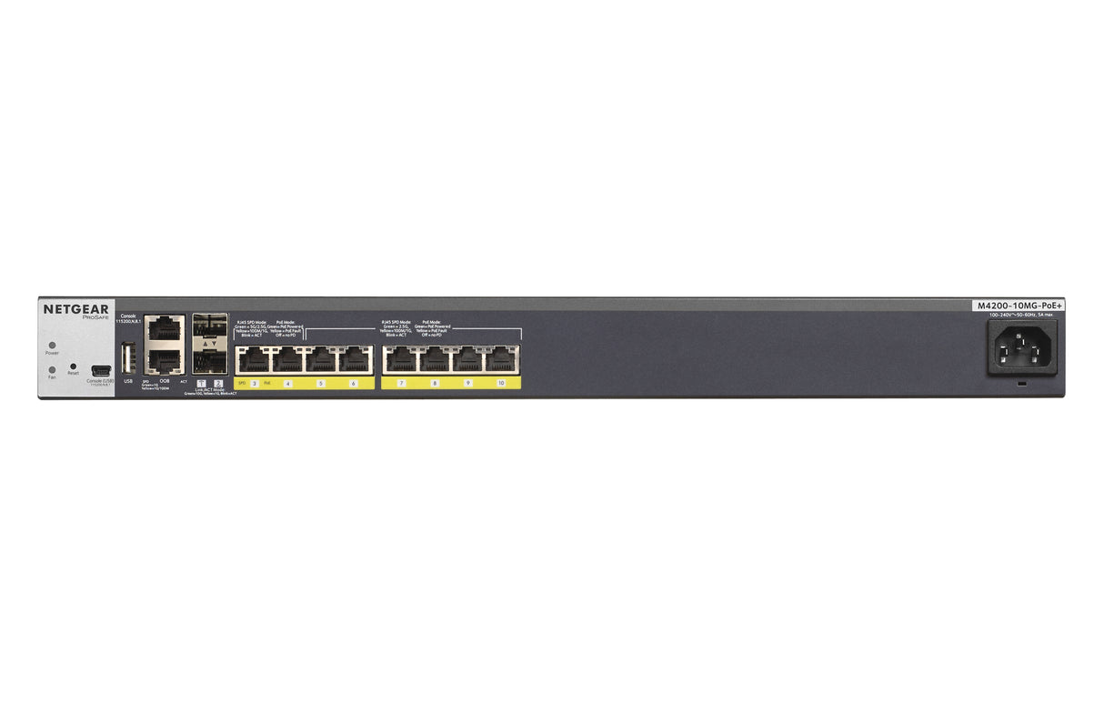 NETGEAR M4200-10MG-PoE+ Managed L2/L3 10G Ethernet (100/1000/10000) Power over Ethernet (PoE) 1U Graphite