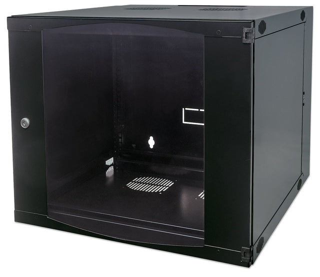 Intellinet 19" Network Cabinet - Wall Mount (Double Section Hinged Swing Out), 6U, 600mm Deep, Black, Flatpack, Max 30kg, Swings out for access to back of cabinet when installed on wall, Rack, Usable Depth 385mm, Parts for wall installation not...