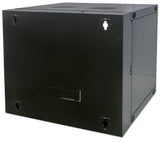 Intellinet 19" Network Cabinet - Wall Mount (Double Section Hinged Swing Out), 9U, 600mm Deep, Black, Flatpack, Max 30kg, Swings out for access to back of cabinet when installed on wall, 19", Usable Depth 385mm, Parts for wall installation not...