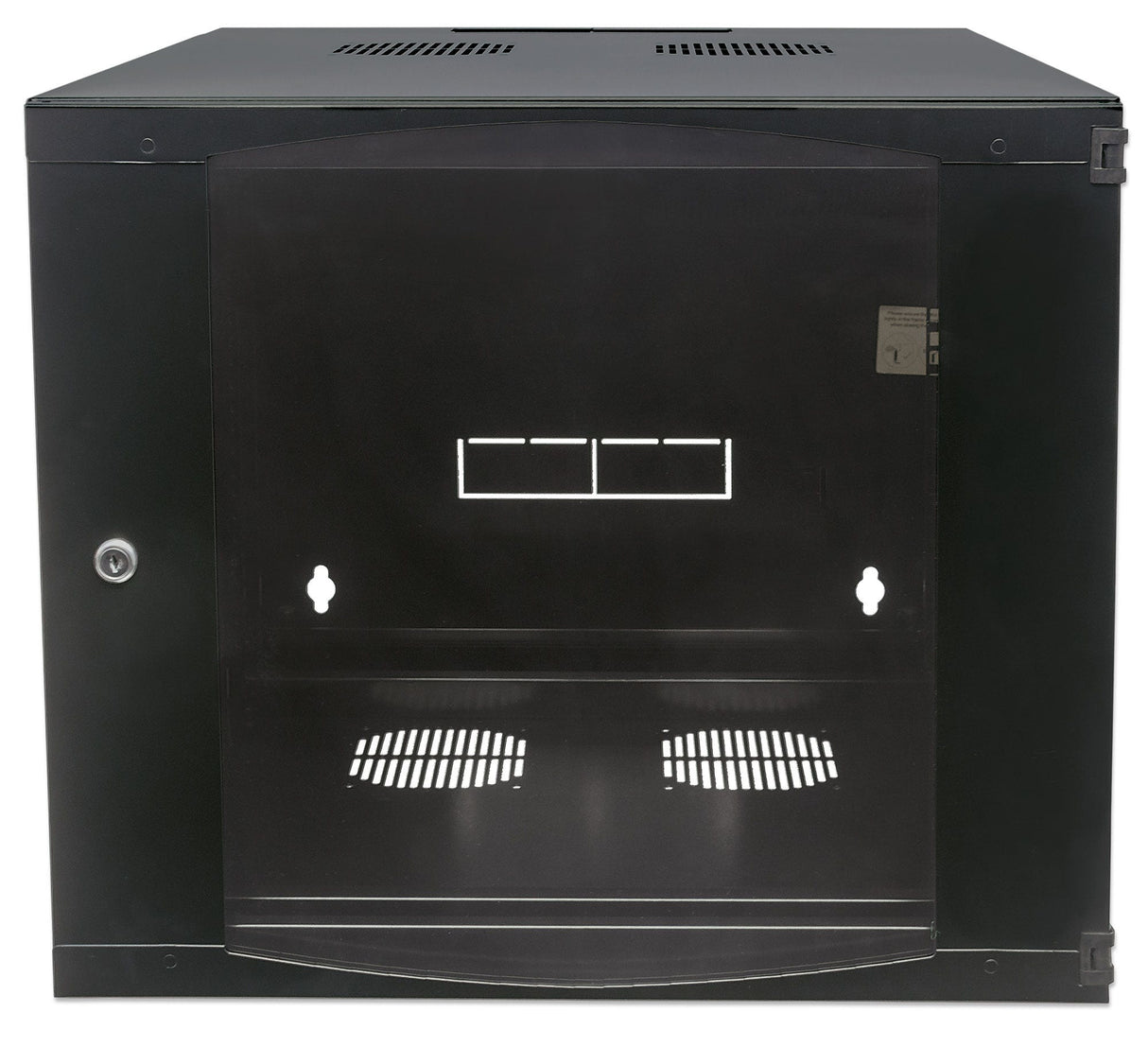 Intellinet 19" Network Cabinet - Wall Mount (Double Section Hinged Swing Out), 12U, 600mm Deep, Black, Flatpack, Max 30kg, Swings out for access to back of cabinet when installed on wall, Rack, Usable Depth 385mm, Parts for wall installation not...
