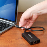 StarTech.com 3-Port USB-C Hub with Gigabit Ethernet - USB-C to 3x USB-A - USB 3.0 (5Gbps) - Includes Power Adapter - TAA