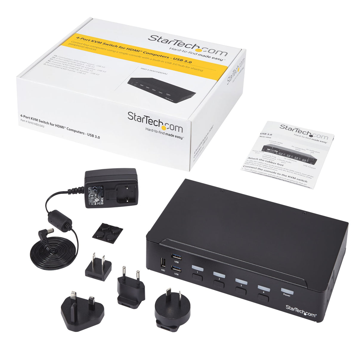 StarTech.com 4-Port HDMI KVM Switch - USB 3.0 - 1080p - TAA