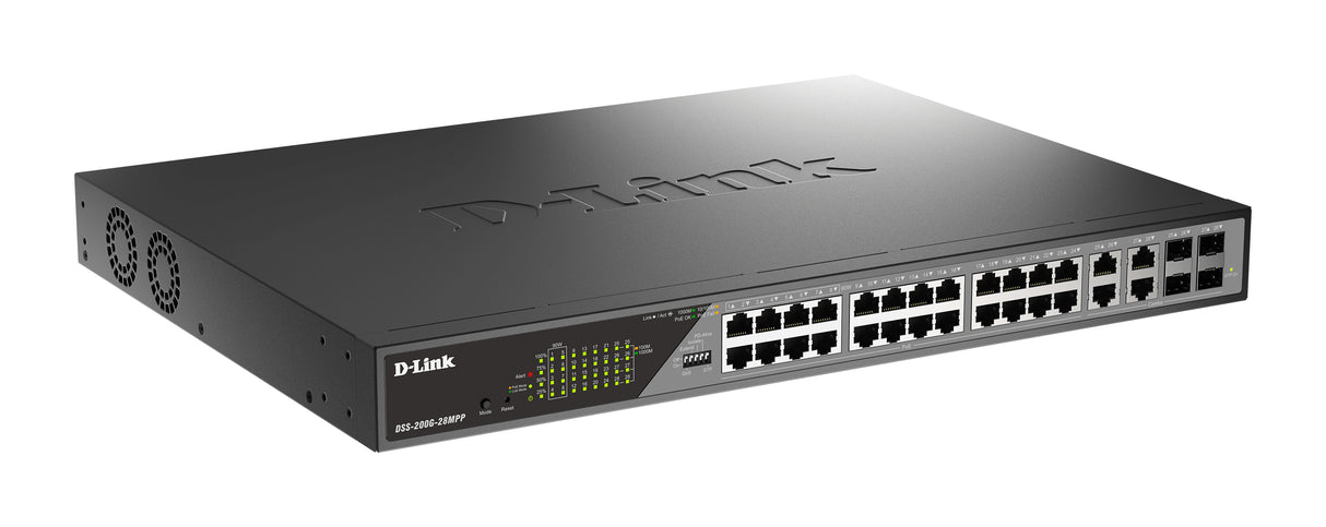 D-Link DSS-200G-28MPP network switch Managed L2 Gigabit Ethernet (10/100/1000) Power over Ethernet (PoE) 1U Grey