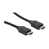 Manhattan HDMI 4K@30Hz Cable, 15m, Suitable for ALL 1080p/HD and majority of 4K uses (check your system 4K specification to be sure), Male to Male, Black, Ultra HD 4k x 2k, Lifetime Warranty, High Speed, Equivalent to HDMM15M
