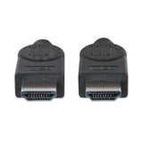 Manhattan HDMI 4K@30Hz Cable, 3m, Suitable for ALL 1080p/HD and majority of 4K uses (check your system 4K specification to be sure), Male to Male, Black, Ultra HD 4k x 2k, Lifetime Warranty, High Speed, Equivalent to HDMM3M