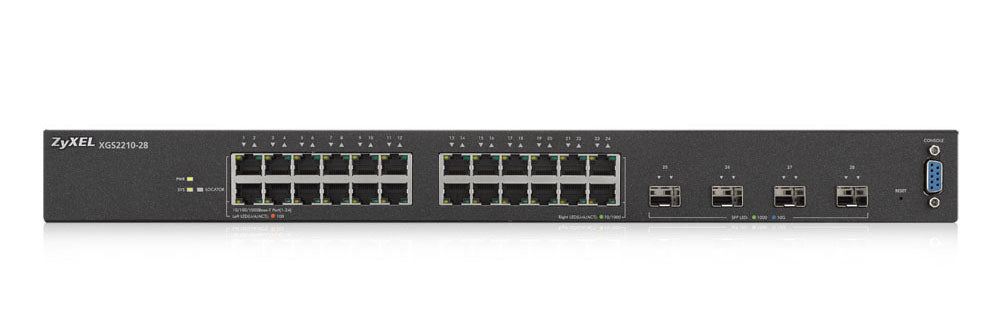 Zyxel XGS2210-28 Managed L2 Gigabit Ethernet (10/100/1000) 1U Black