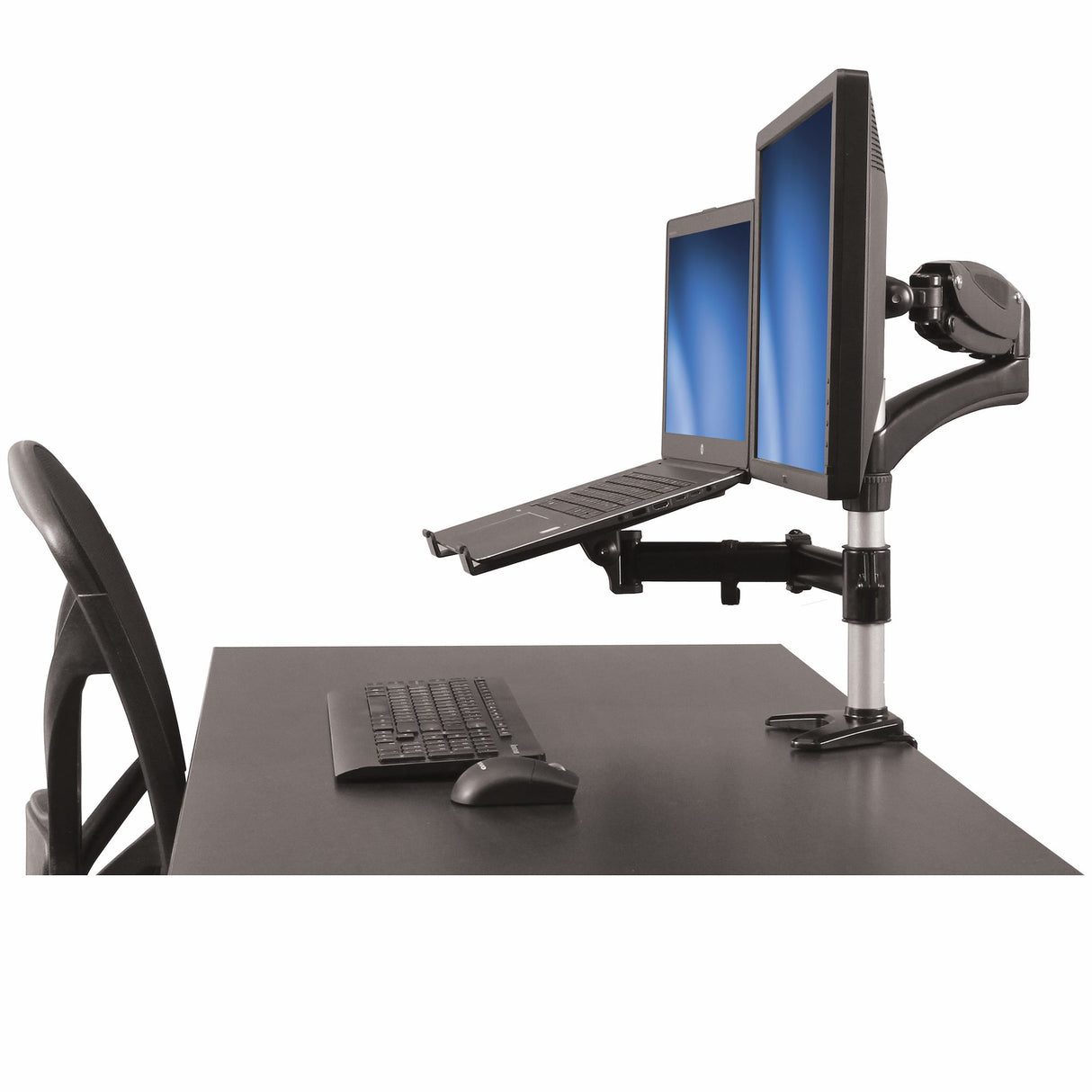 StarTech.com Desk-Mount Monitor Arm with Laptop Stand - Full Motion - Articulating - For up to 27" (17.6lb/8kg) Displays