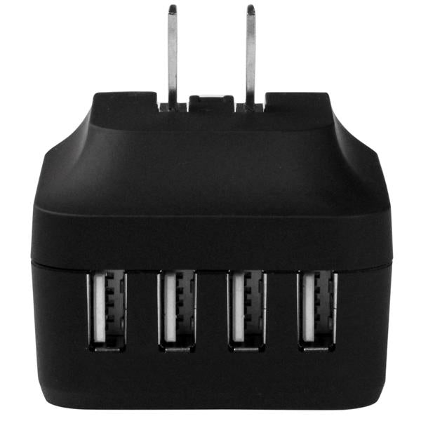 StarTech.com 4-Port USB Wall Charger - International Travel - 34W/6.8A - Black