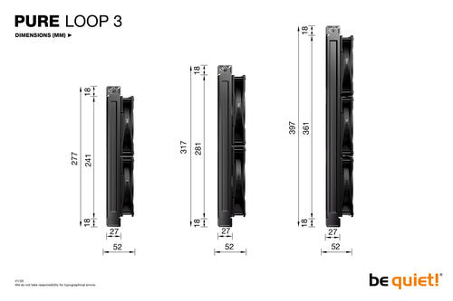 be quiet! Pure Loop 3 | 280mm Processor All-in-one liquid cooler 14 cm Black 1 pc(s)
