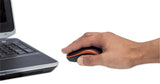 Manhattan Success Wireless Mouse, Black/Orange, 1000dpi, 2.4Ghz (up to 10m), USB, Optical, Three Button with Scroll Wheel, USB micro receiver, AA battery (included), Low friction base, Three Year Warranty