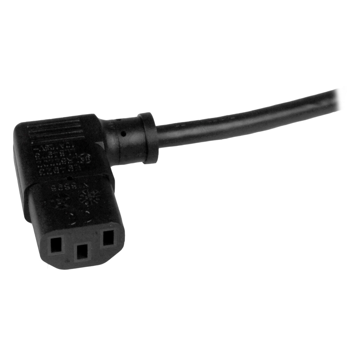 StarTech.com 3ft (1m) Computer Power Cord, NEMA 5-15P to Right Angle C13, 10A 125V, 18AWG, Black Replacement AC Power Cord, Printer Power Cord, PC Power Supply Cable, Monitor Power Cable - UL Listed