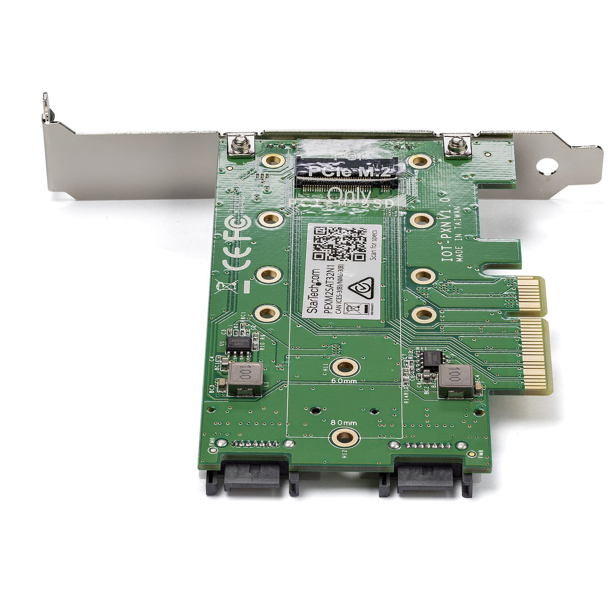 StarTech.com 3-Port M.2 SSD (NGFF) Adapter Card - 1 x PCIe (NVMe) M.2, 2 x SATA III M.2 - PCIe 3.0 - TAA