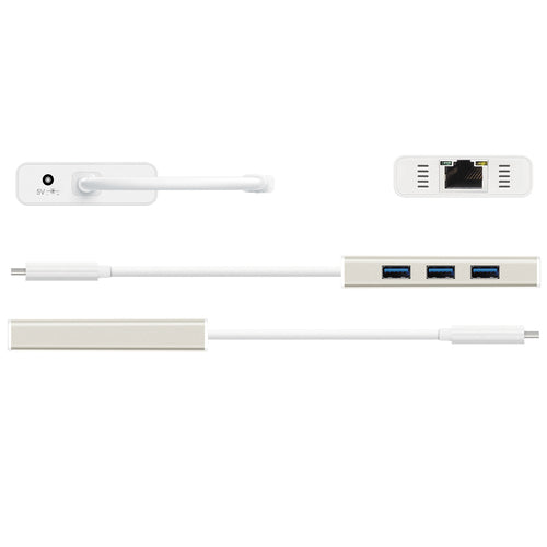 j5create JCH471 USB-C™ Gigabit Ethernet & Hub Multi Adapter, Metallic Champagne