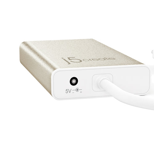 j5create JCH471 USB-C™ Gigabit Ethernet & Hub Multi Adapter, Metallic Champagne