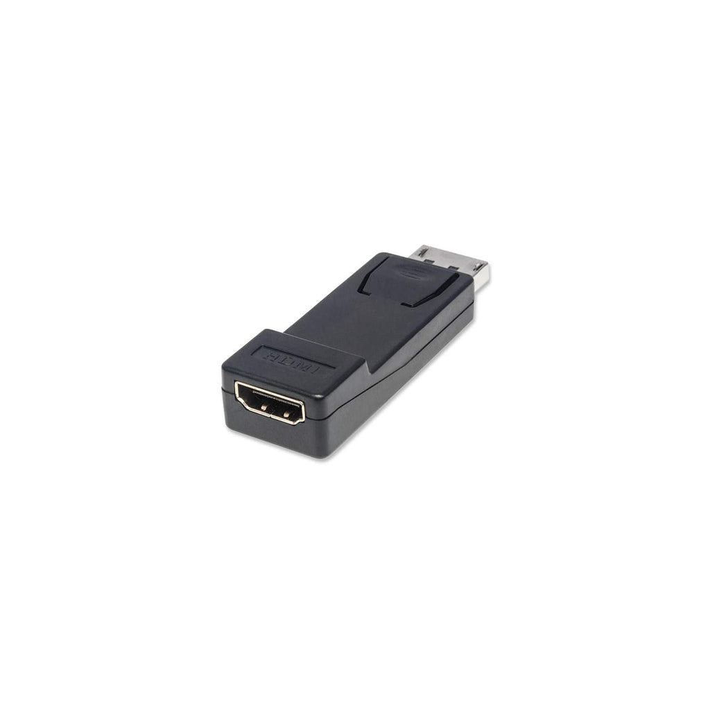 Manhattan DisplayPort 1.1 to HDMI Adapter, 1080p@60Hz, Male to Female, Black, DP With Latch, Not Bi-Directional, Three Year Warranty