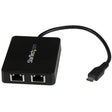 StarTech.com USB-C to Dual Gigabit Ethernet Adapter with USB 3.0 (Type-A) Port, USB Type-C Gigabit Network Adapter