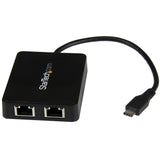StarTech.com USB-C to Dual Gigabit Ethernet Adapter with USB 3.0 (Type-A) Port, USB Type-C Gigabit Network Adapter
