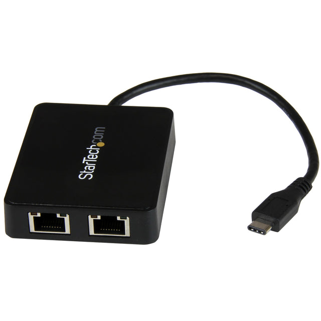 StarTech.com USB-C to Dual Gigabit Ethernet Adapter with USB 3.0 (Type-A) Port, USB Type-C Gigabit Network Adapter