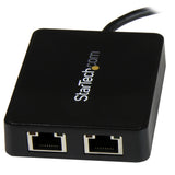 StarTech.com USB-C to Dual Gigabit Ethernet Adapter with USB 3.0 (Type-A) Port, USB Type-C Gigabit Network Adapter